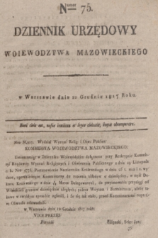 Dziennik Urzędowy Woiewodztwa Mazowieckiego. 1817, nr 75 (22 grudnia) + dod.