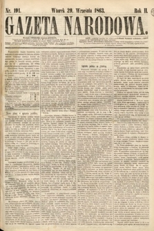 Gazeta Narodowa. 1863, nr 191