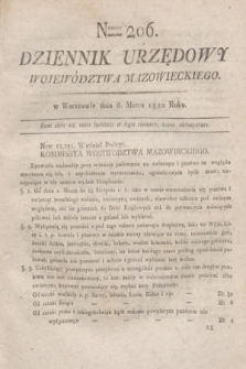 Dziennik Urzędowy Województwa Mazowieckiego. 1820, nr 206 (6 marca) + dod.