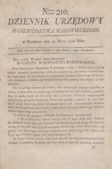 Dziennik Urzędowy Województwa Mazowieckiego. 1820, nr 210 (20 marca) + dod.