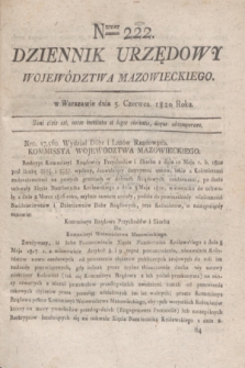 Dziennik Urzędowy Województwa Mazowieckiego. 1820, nr 222 (5 czerwca) + dod.