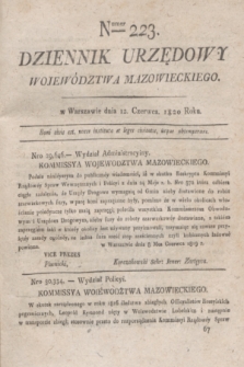 Dziennik Urzędowy Województwa Mazowieckiego. 1820, nr 223 (12 czerwca) + dod.