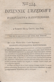 Dziennik Urzędowy Województwa Mazowieckiego. 1820, nr 224 (19 czerwca) + dod.