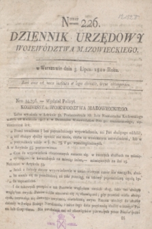 Dziennik Urzędowy Województwa Mazowieckiego. 1820, nr 226 (3 lipca) + dod.