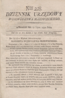 Dziennik Urzędowy Województwa Mazowieckiego. 1820, nr 228 (17 lipca) + dod.