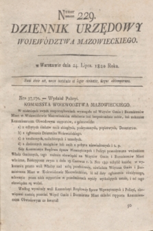 Dziennik Urzędowy Województwa Mazowieckiego. 1820, nr 229 (24 lipca) + dod.