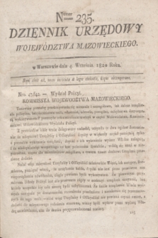 Dziennik Urzędowy Województwa Mazowieckiego. 1820, nr 235 (4 września) + dod.