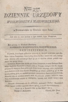 Dziennik Urzędowy Województwa Mazowieckiego. 1820, nr 237 (18 września) + dod.