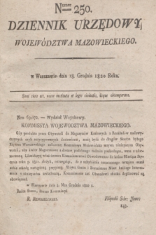 Dziennik Urzędowy Województwa Mazowieckiego. 1820, nr 250 (18 grudnia) + dod.