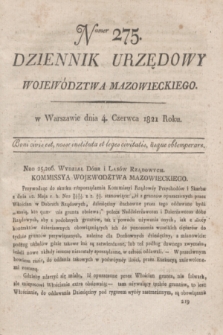 Dziennik Urzędowy Województwa Mazowieckiego. 1821, nr 275 (4 czerwca) + dod.