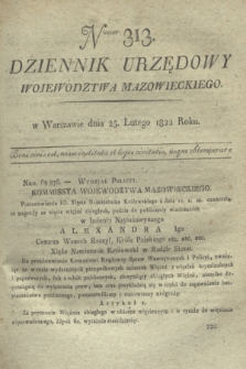 Dziennik Urzędowy Województwa Mazowieckiego. 1822, nr 313 (25 lutego) + dod.