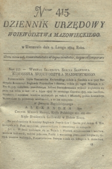 Dziennik Urzędowy Województwa Mazowieckiego. 1824, nr 415 (9 lutego) + dod.