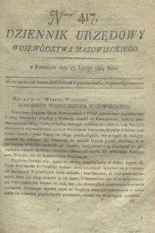 Dziennik Urzędowy Województwa Mazowieckiego. 1824, nr 417 (23 lutego) + dod.