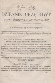 Dziennik Urzędowy Województwa Mazowieckiego. 1825, nr 478 (25 kwietnia) + dod.