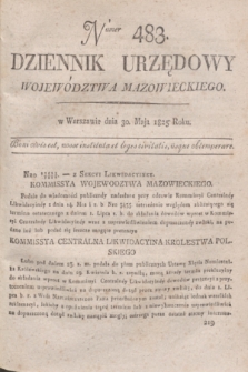 Dziennik Urzędowy Województwa Mazowieckiego. 1825, nr 483 (30 maja) + dod.