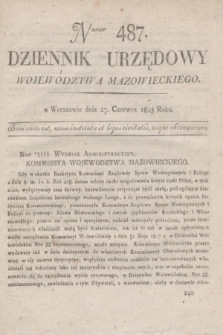 Dziennik Urzędowy Województwa Mazowieckiego. 1825, nr 487 (27 czerwca) + dod.