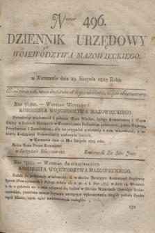 Dziennik Urzędowy Województwa Mazowieckiego. 1825, nr 496 (29 sierpnia) + dod.