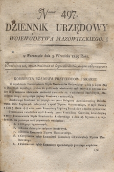 Dziennik Urzędowy Województwa Mazowieckiego. 1825, nr 497 (5 września) + dod.
