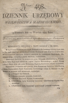 Dziennik Urzędowy Województwa Mazowieckiego. 1825, nr 498 (12 września) + dod.