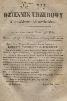 Dziennik Urzędowy Województwa Mazowieckiego. 1826, nr 523 (6 marca) + dod.