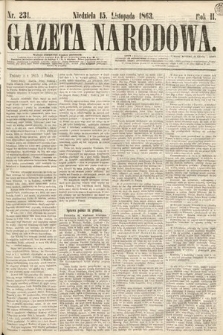 Gazeta Narodowa. 1863, nr 231