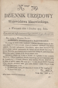 Dziennik Urzędowy Województwa Mazowieckiego. 1829, nr 719 (7 grudnia) + dod.