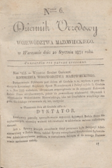 Dziennik Urzędowy Województwa Mazowieckiego. 1831, nr 6 (10 stycznia) + dod.