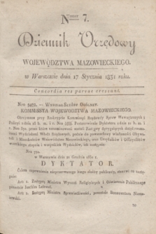 Dziennik Urzędowy Województwa Mazowieckiego. 1831, nr 7 (17 stycznia) + dod.