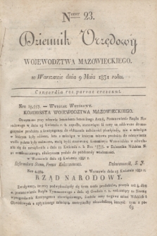Dziennik Urzędowy Województwa Mazowieckiego. 1831, nr 23 (9 maja) + dod.