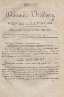 Dziennik Urzędowy Województwa Mazowieckiego. 1831, nr 29 (20 czerwca) + dod.