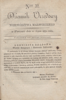 Dziennik Urzędowy Województwa Mazowieckiego. 1831, nr 32 (11 lipca) + dod.