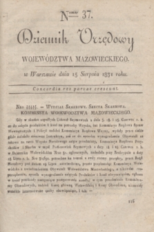 Dziennik Urzędowy Województwa Mazowieckiego. 1831, nr 37 (15 sierpnia)