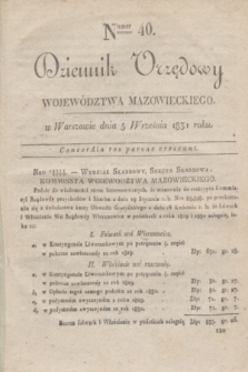 Dziennik Urzędowy Województwa Mazowieckiego. 1831, nr 40 (5 września)