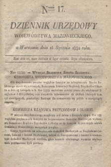Dziennik Urzędowy Województwa Mazowieckiego. 1832, nr 17 (16 stycznia) + dod.