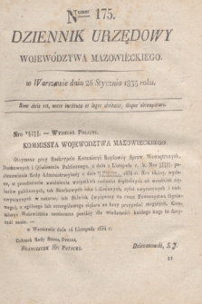 Dziennik Urzędowy Województwa Mazowieckiego. 1835, nr 175 (26 stycznia) + dod.