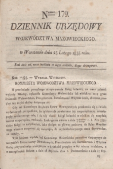 Dziennik Urzędowy Województwa Mazowieckiego. 1835, nr 179 (23 lutego) + dod.