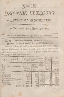 Dziennik Urzędowy Województwa Mazowieckiego. 1835, nr 182 (4 marca) + dod.