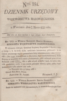 Dziennik Urzędowy Województwa Mazowieckiego. 1835, nr 184 (18 marca) + dod.