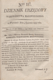 Dziennik Urzędowy Województwa Mazowieckiego. 1835, nr 187 (20 kwietnia) + dod.