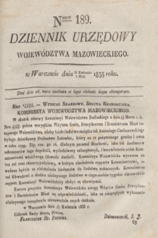 Dziennik Urzędowy Województwa Mazowieckiego. 1835, nr 189 (4 maja) + dod.
