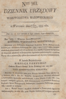 Dziennik Urzędowy Województwa Mazowieckiego. 1835, nr 203 (10 sierpnia) + dod.