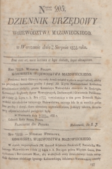 Dziennik Urzędowy Województwa Mazowieckiego. 1835, nr 205 (24 sierpnia) + dod.