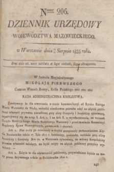 Dziennik Urzędowy Województwa Mazowieckiego. 1835, nr 206 (31 sierpnia) + dod.