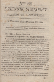Dziennik Urzędowy Województwa Mazowieckiego. 1835, nr 208 (14 września) + dod.