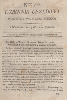 Dziennik Urzędowy Województwa Mazowieckiego. 1835, nr 209 (21 września) + dod.
