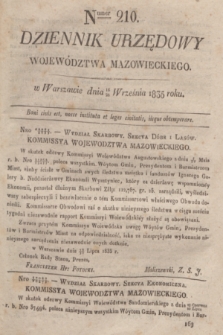 Dziennik Urzędowy Województwa Mazowieckiego. 1835, nr 210 (28 września) + dod.