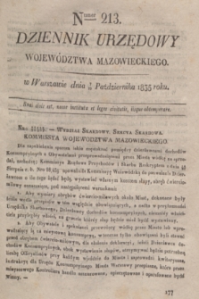 Dziennik Urzędowy Województwa Mazowieckiego. 1835, nr 213 (19 października) + dod.