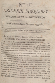 Dziennik Urzędowy Województwa Mazowieckiego. 1835, nr 217 (16 listopada) + dod.