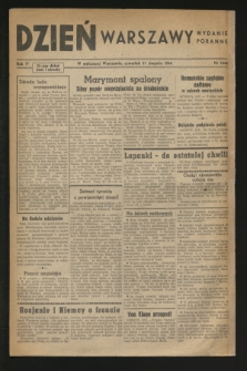 Dzień Warszawy : pismo codzienne : wydanie poranne. R.4, Nr 1044 (31 sierpnia 1944)