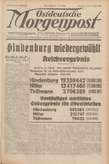 Ostdeutsche Morgenpost : erste oberschlesische Morgenzeitung. Jg.14, Nr. 100 (11 April 1932)